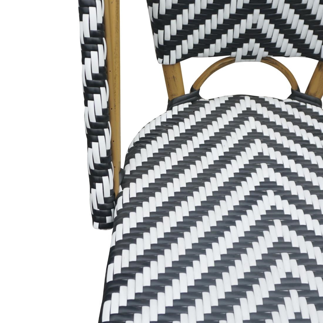 Bolero Parisian Style Rattan Side Chair Black (2 Pack)