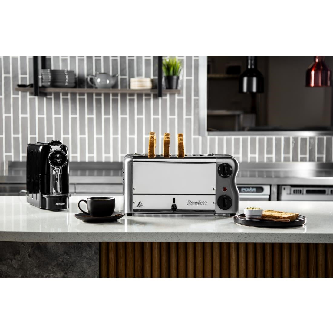 Rowlett Esprit 4 Slot Toaster Chrome w/2x Additional Elements & Sandwich Cage