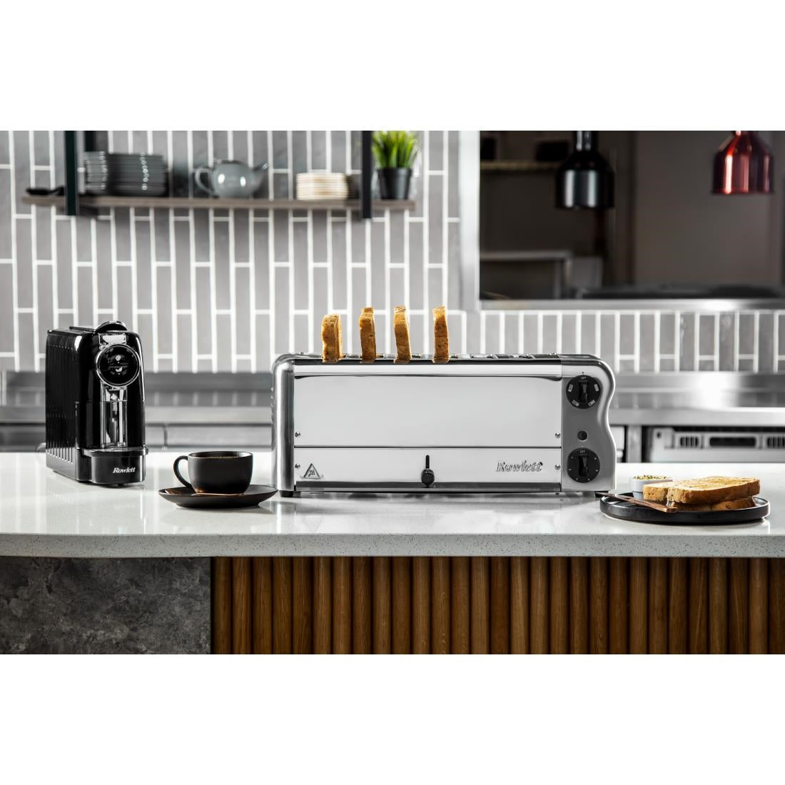Rowlett Esprit 6 Slot Toaster Chrome w/2x Additional Elements & Sandwich Cage