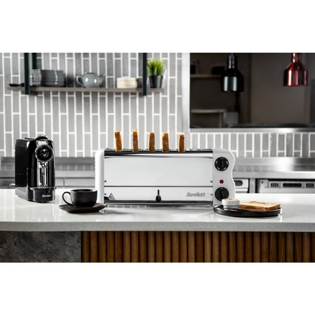 Rowlett Esprit Toaster White 6 Slot w/2x Additional Elements & Sandwich Cage