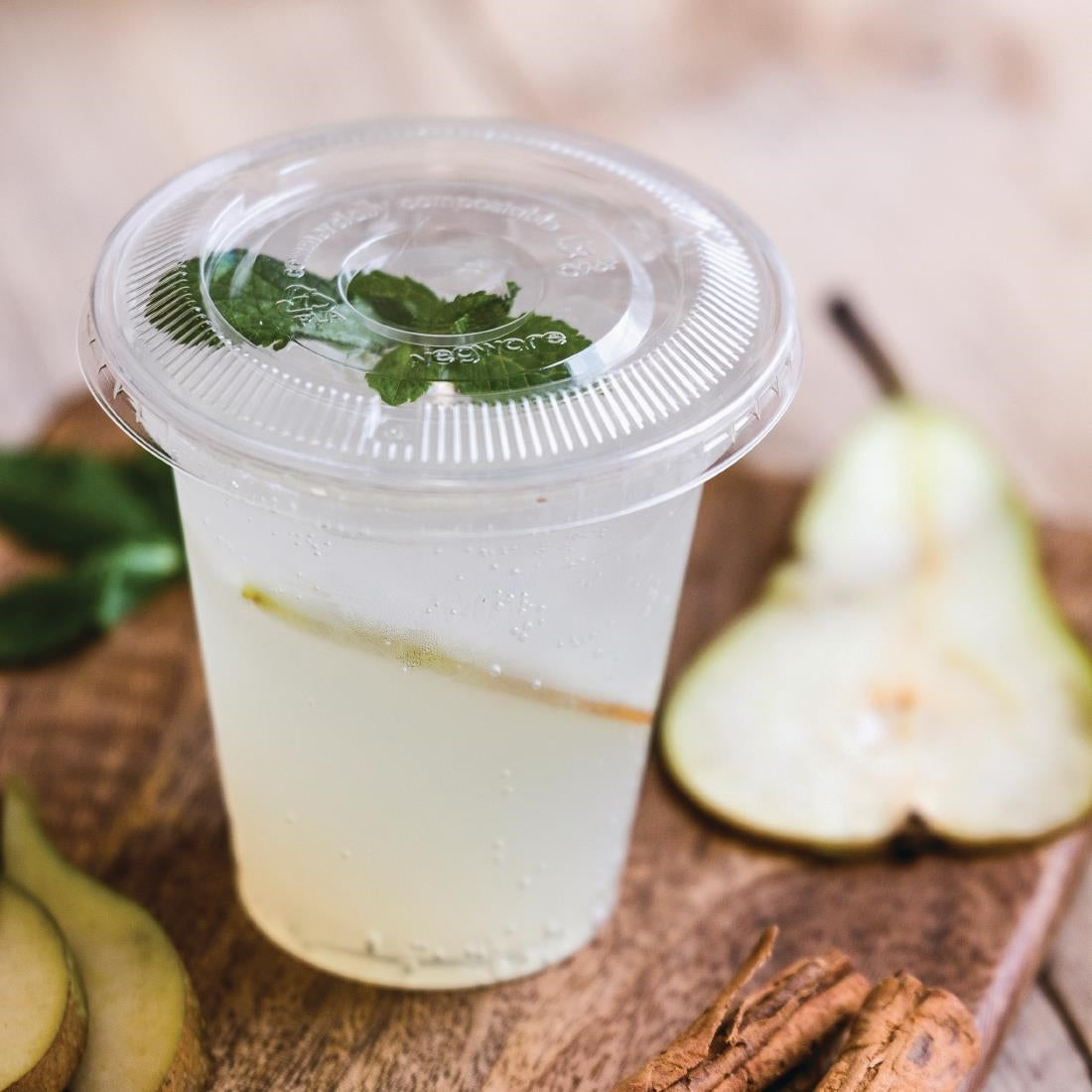 Vegware 96 Series Compostable Cold Cup Flat Lids No Hole 12/16oz (1000 Pack)