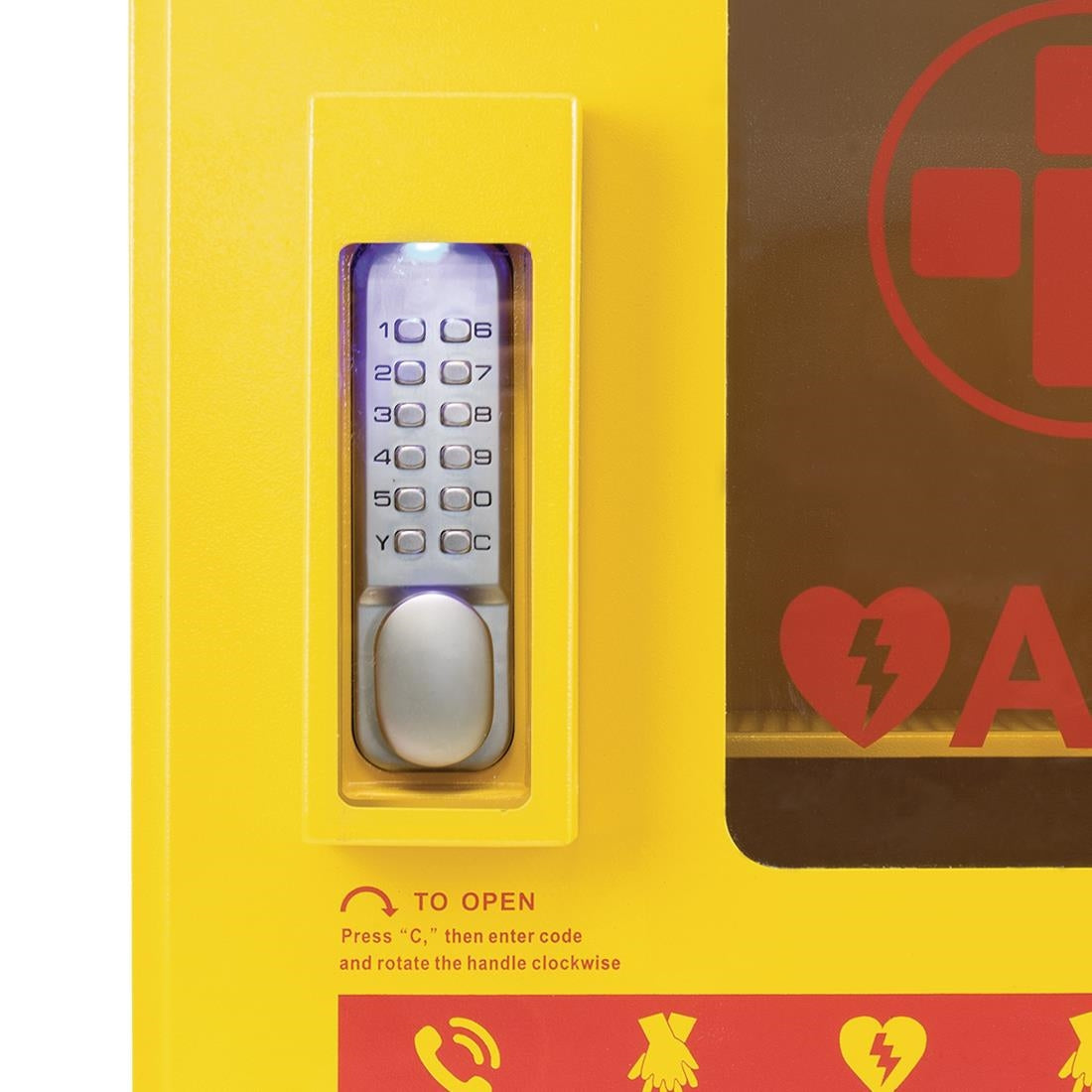 Automated External Defibrillator Alarmed Outdoor Heated Metal Cabinet