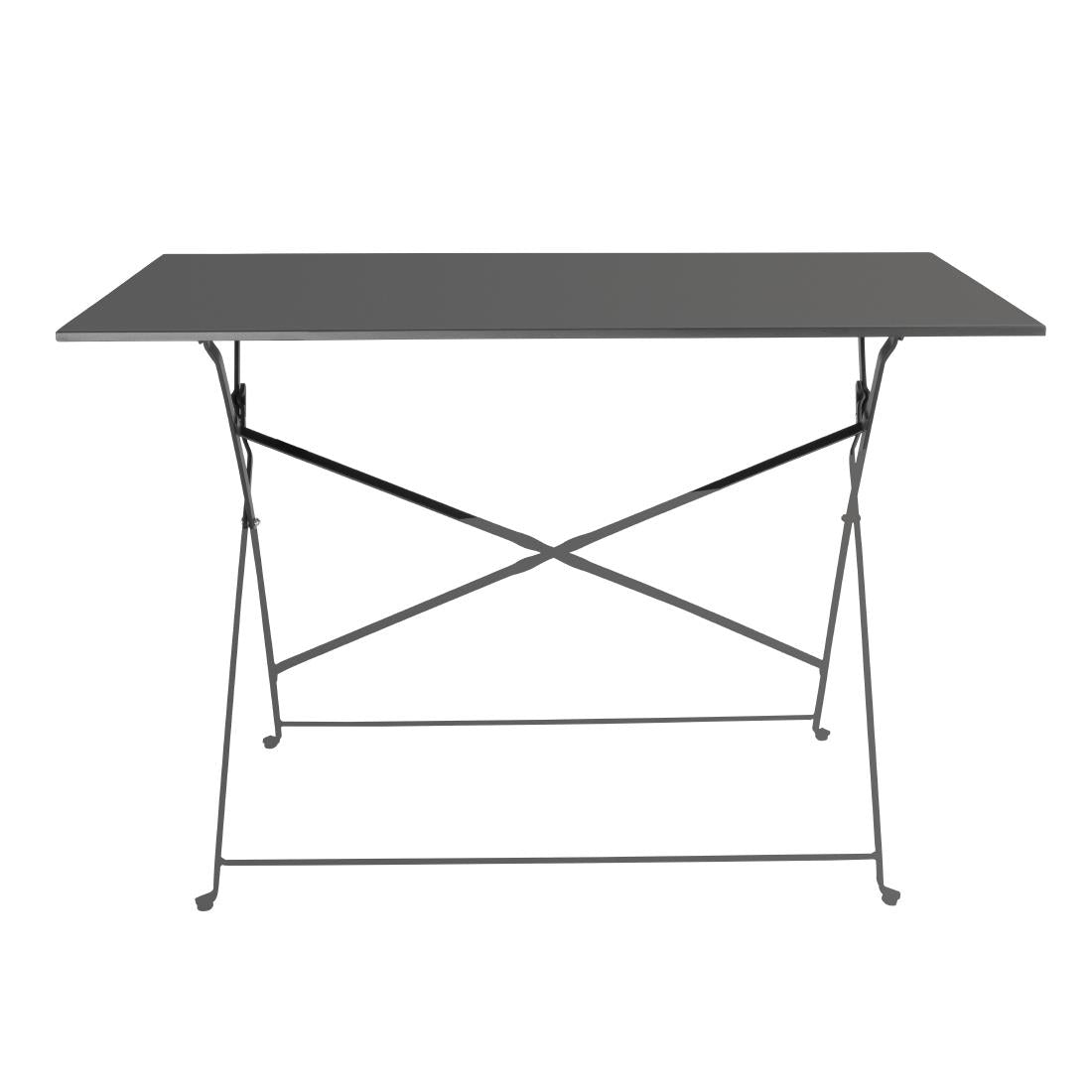 Bolero Perth Black Pavement Style Folding Table Rectangular 1100x700mm