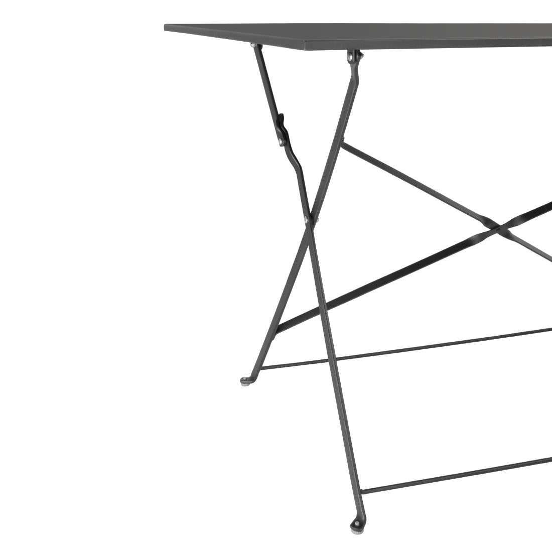 Bolero Perth Black Pavement Style Folding Table Rectangular 1100x700mm
