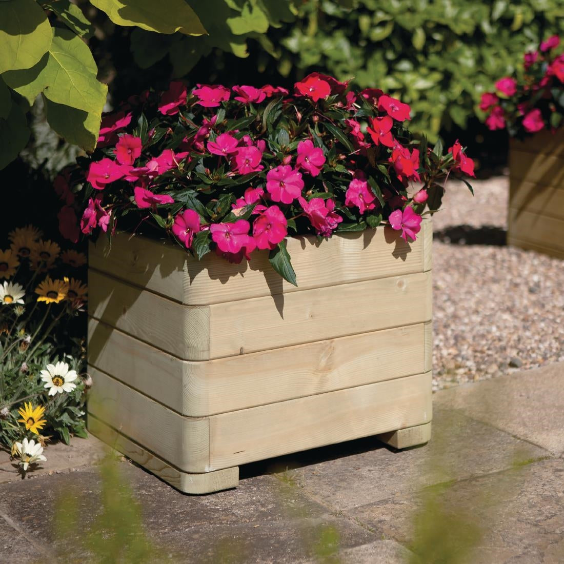 Rowlinson Marberry Layer Square Wooden Planter 50cm