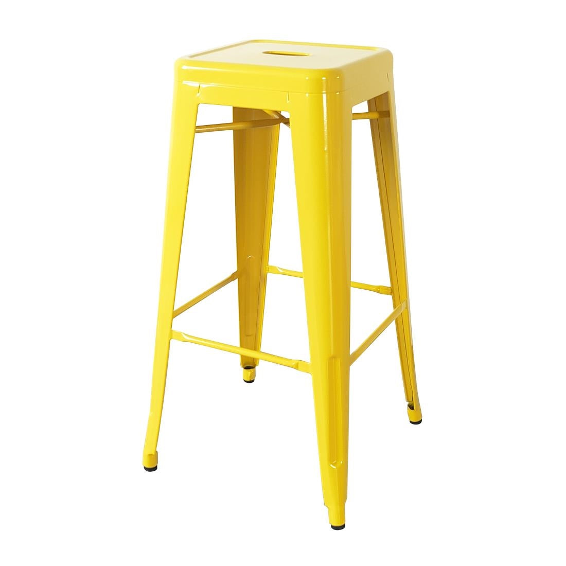 Bolero Bistro Yellow Steel High Stool (4 Pack)