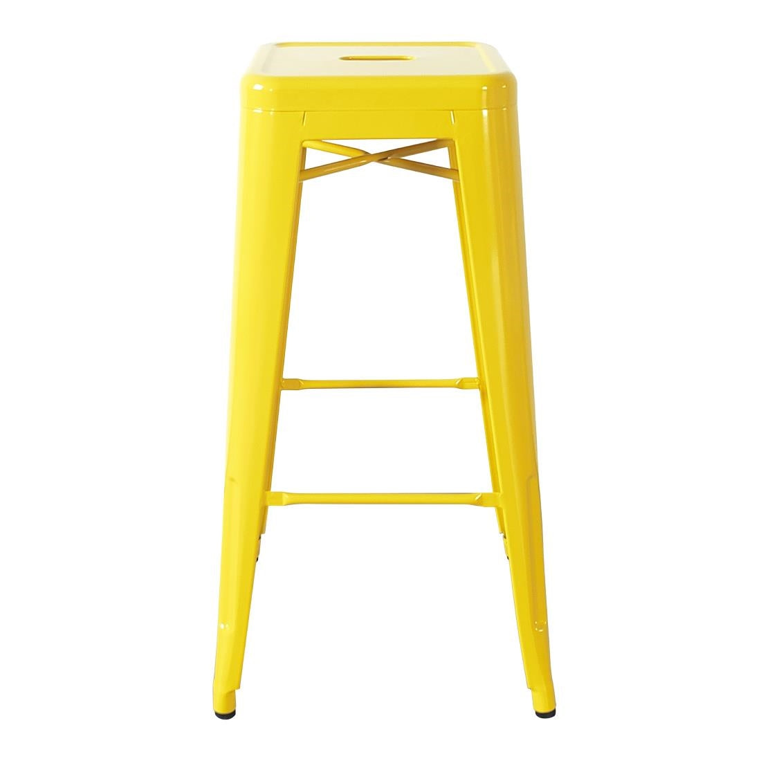 Bolero Bistro Yellow Steel High Stool (4 Pack)