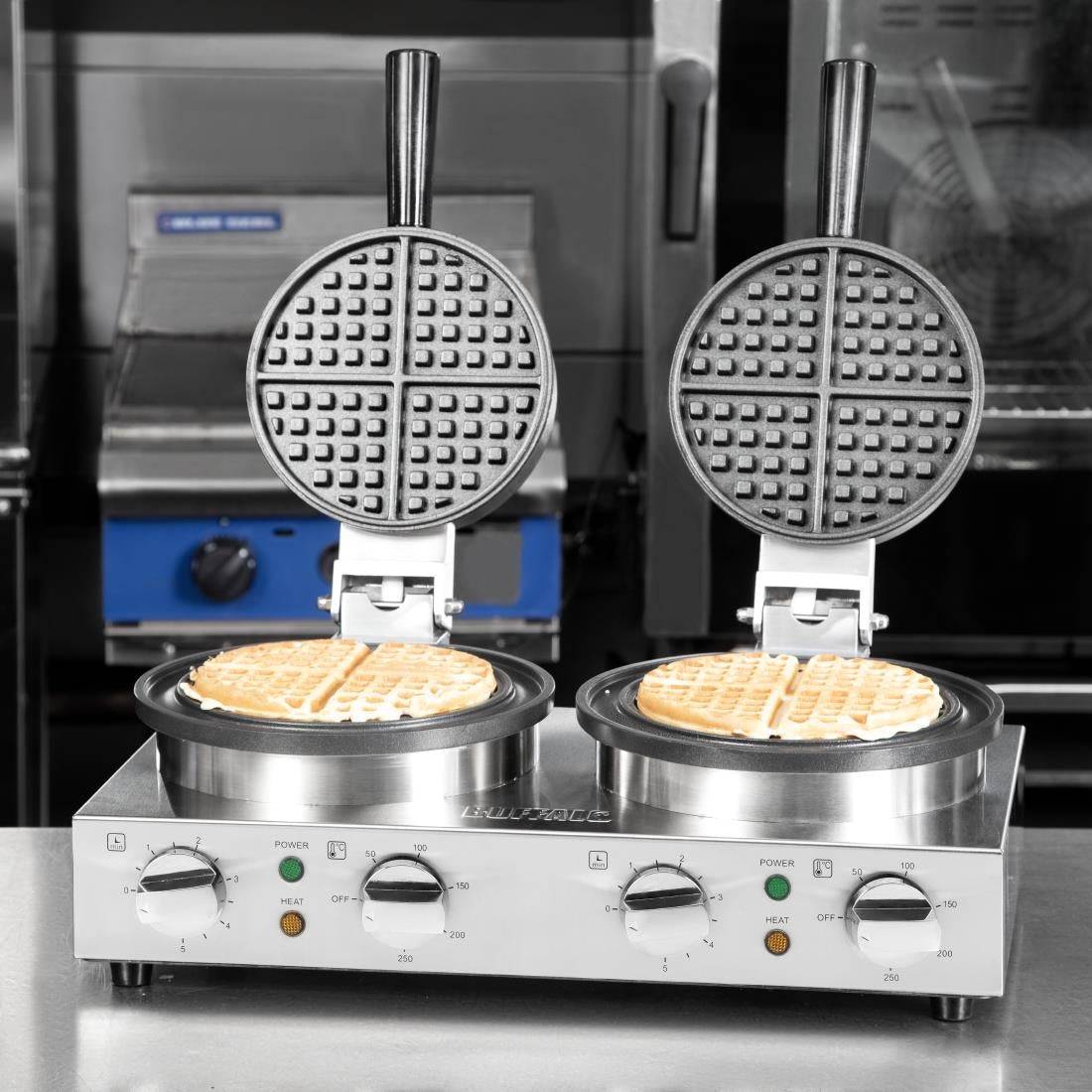 Buffalo Double Round Belgian Waffle Maker