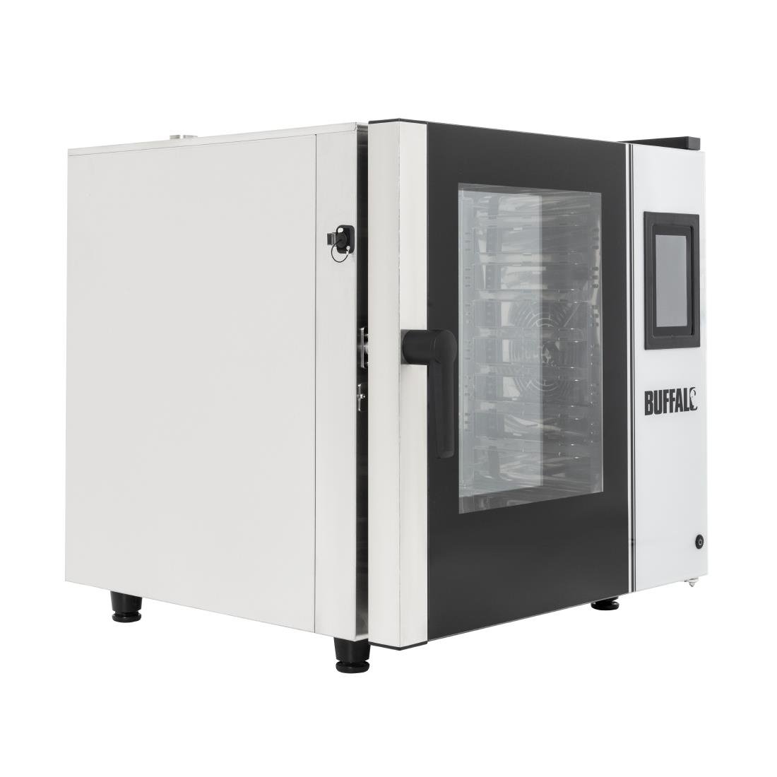 Buffalo Freestanding Smart Touchscreen Combi Oven 7x GN 1/1 with Installation Kit & Extraction Hood
