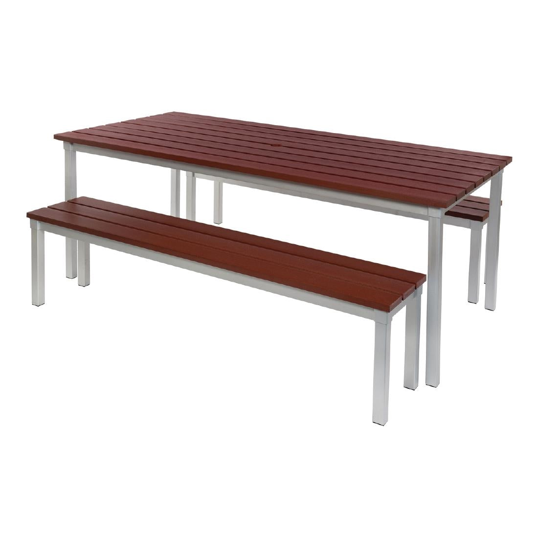 Enviro Outdoor Walnut Effect Faux Wood Bench 5ft