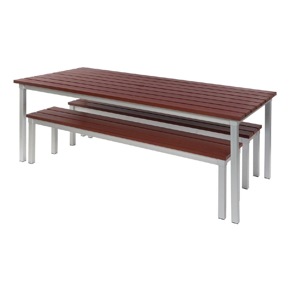 Enviro Outdoor Walnut Effect Faux Wood Bench 5ft