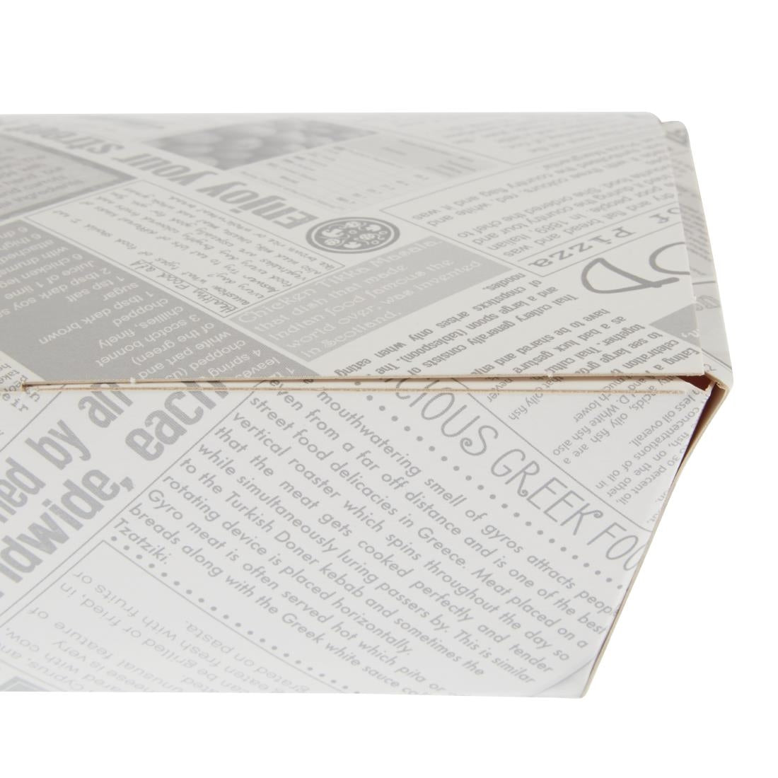 Colpac Compostable Food Boxes Newspaper Print 250mm (150 Pack)