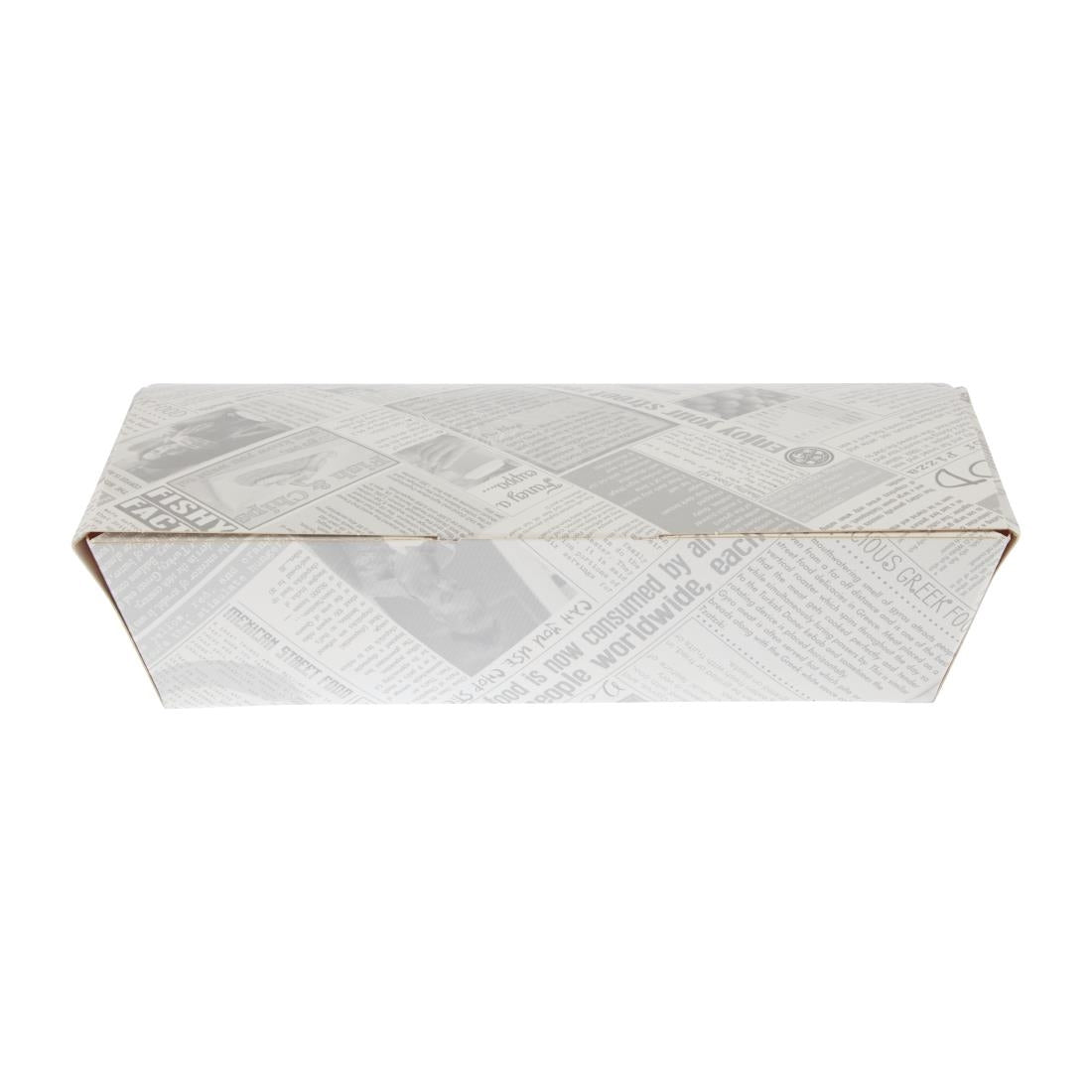 Colpac Compostable Food Boxes Newspaper Print 250mm (150 Pack)