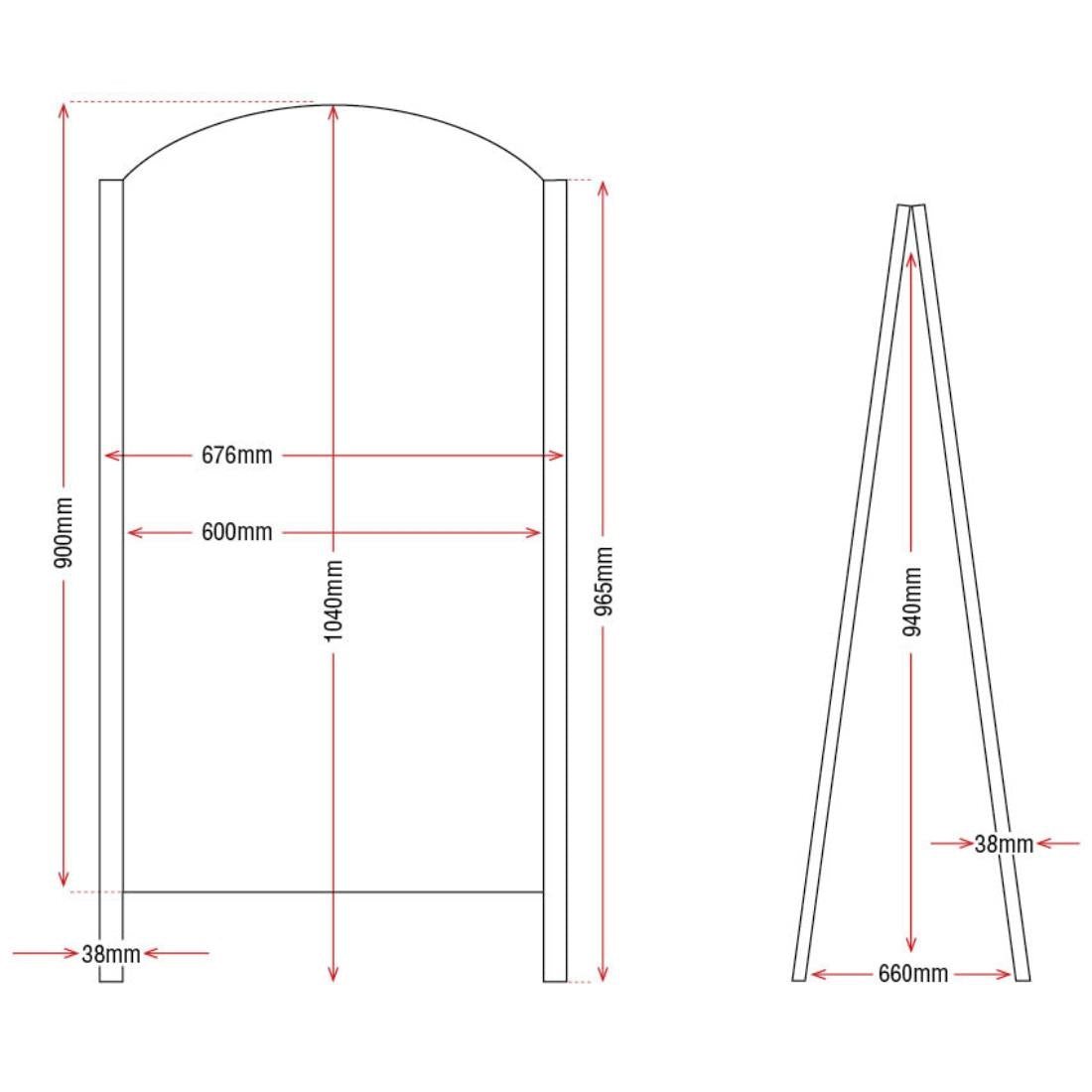 Olympia Metal Framed Pavement Board 1040 x 600mm