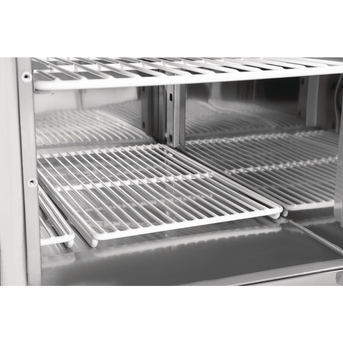 Polar G-Series 3 Door Pizza Prep Counter with Glass Sneeze Guard 444Ltr