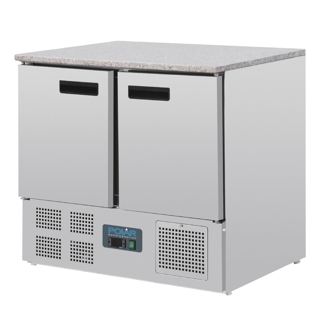 Polar G-Series Double Door Counter Fridge with Granite Work Top 240Ltr