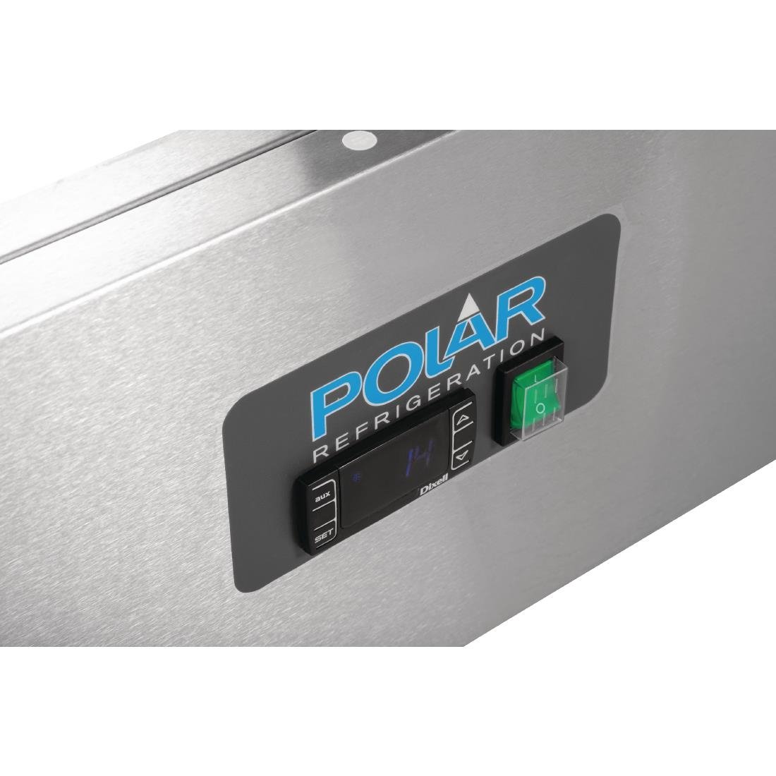 Polar G-Series 3 Door Pizza Prep Counter with Glass Sneeze Guard 444Ltr