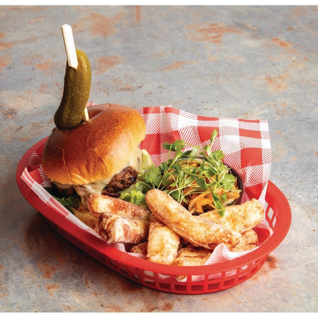 Greaseproof Paper Sheets Red Gingham 250 x 250mm (200 Pack)