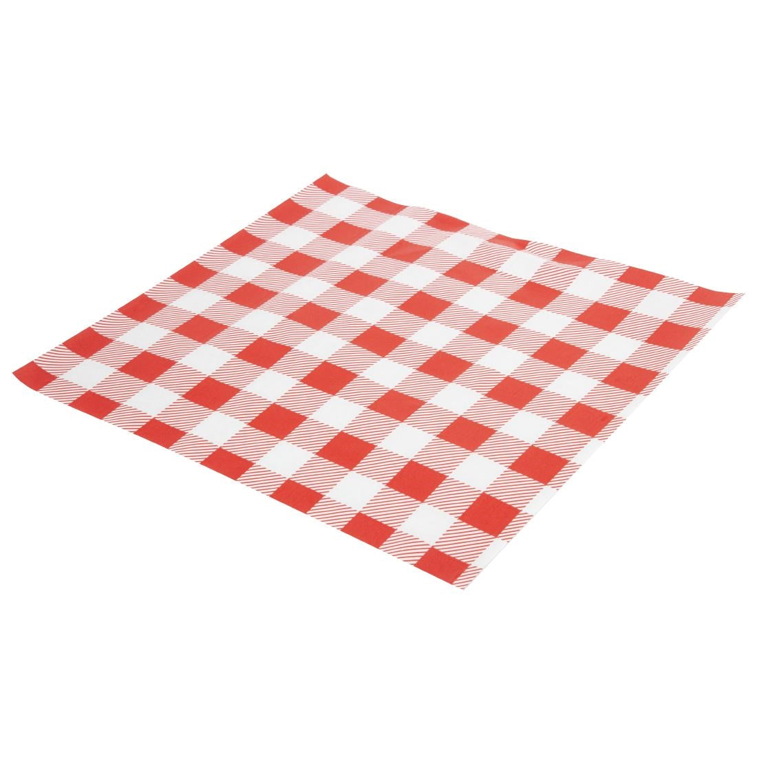 Greaseproof Paper Sheets Red Gingham 250 x 250mm (200 Pack)