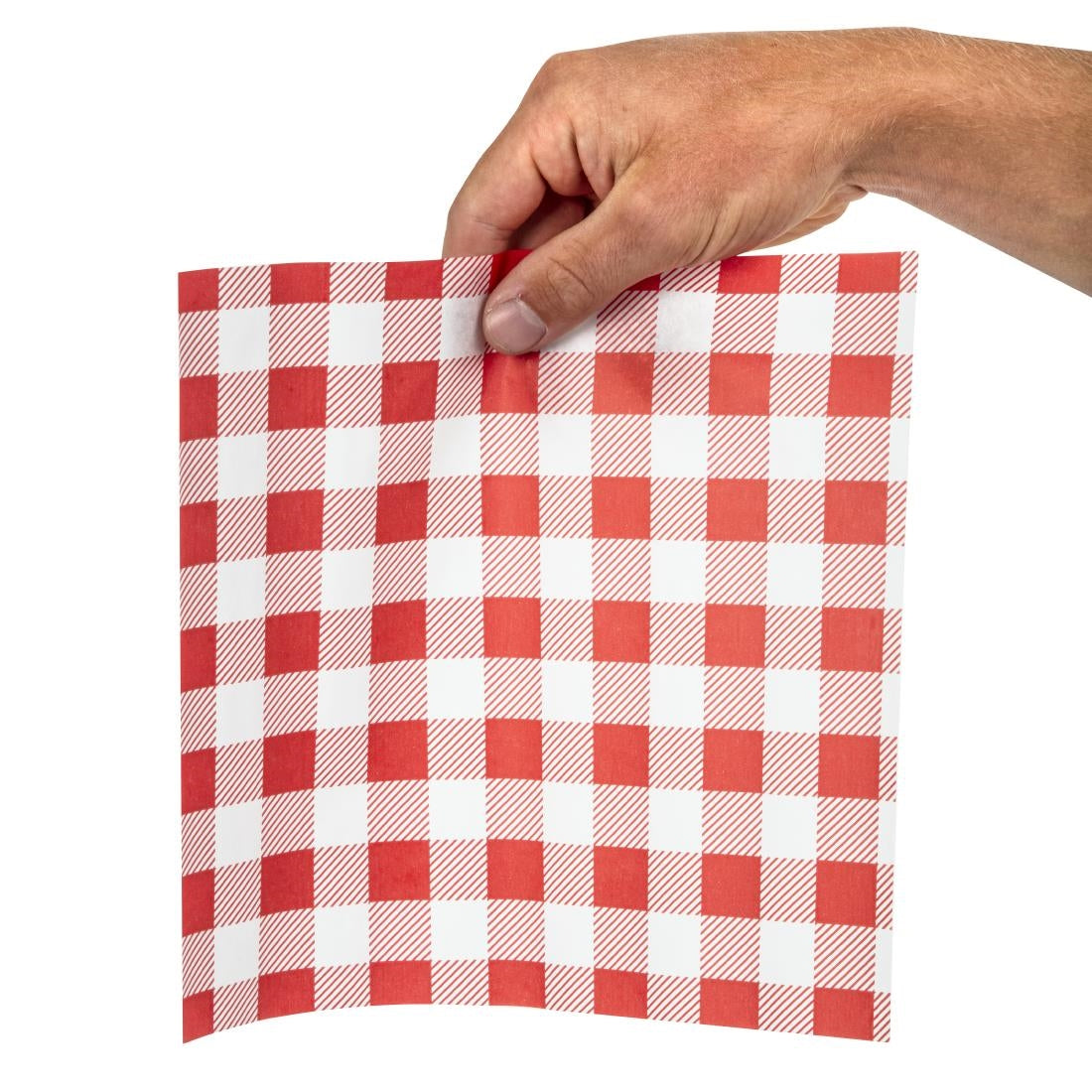 Fiesta Compostable Red Gingham Greaseproof Sheets 380x310mm ( 200 Pack)