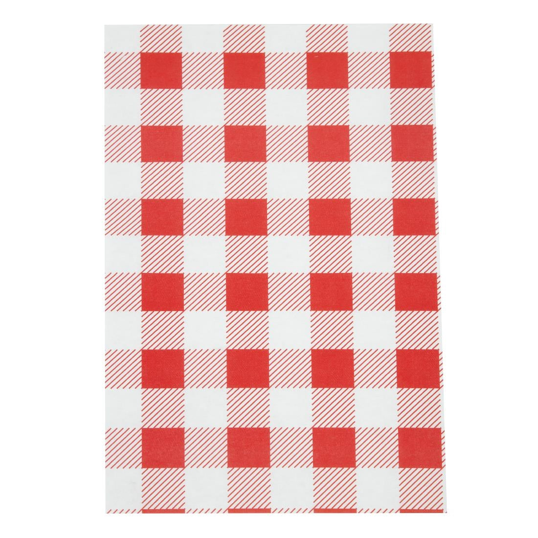 Greaseproof Paper Sheets Red Gingham 190 x 310mm (200 Pack)