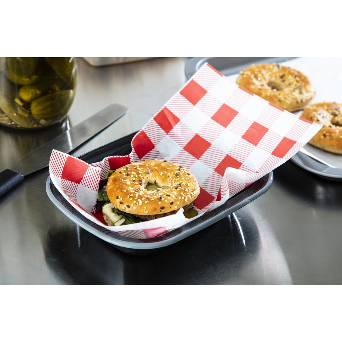 Greaseproof Paper Sheets Red Gingham 190 x 310mm (200 Pack)