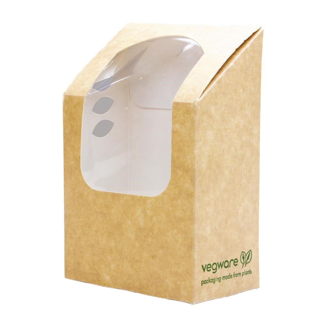 Vegware Compostable Kraft Tortilla Wrap Boxes With PLA Window (500 Pack)