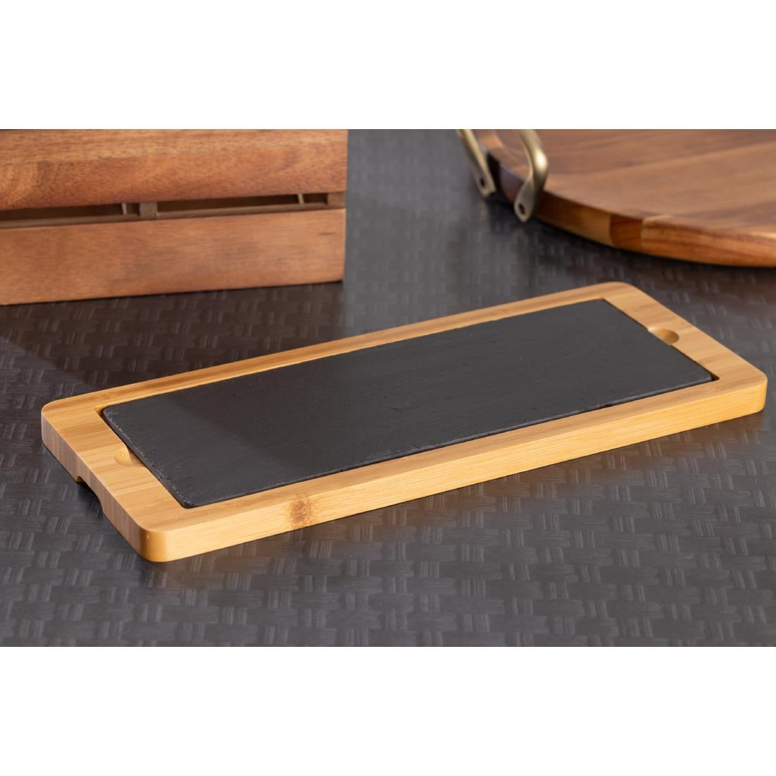 Olympia Slate Rectangular Platters 100x280mm (2 Pack)
