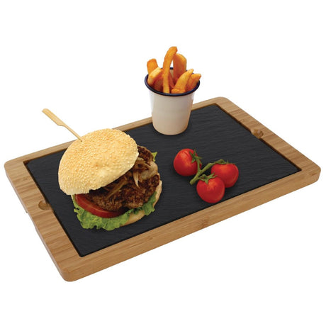 Olympia Smooth Edged Slate Platters 280 x 180mm (2 Pack)