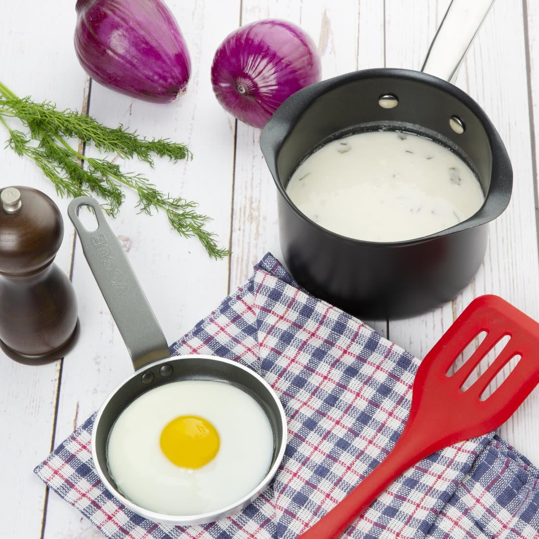 Vogue Aluminium Non-Stick Milk Pan 14cm