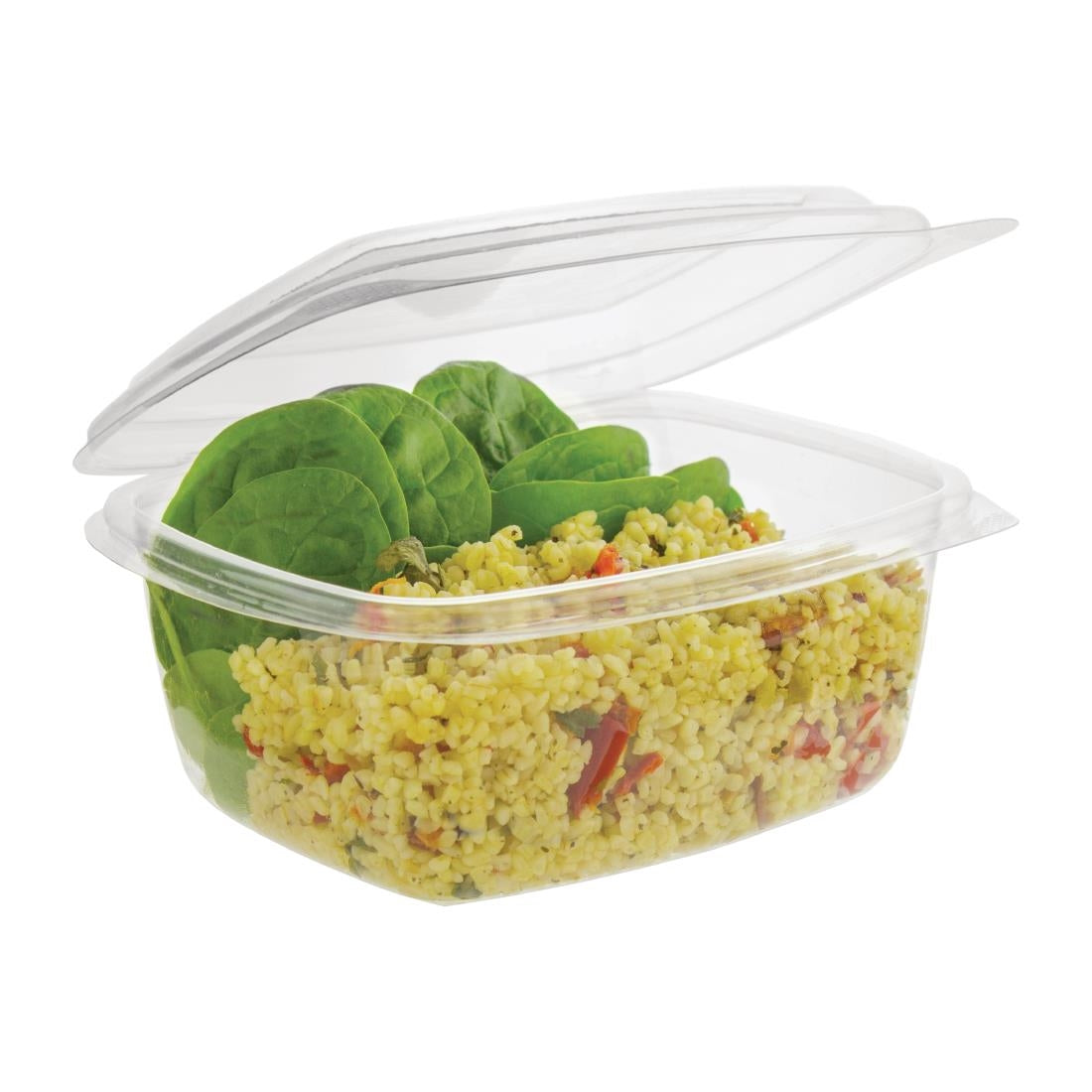 Vegware Compostable PLA Hinged-Lid Deli Containers 473ml / 16oz (300 Pack)