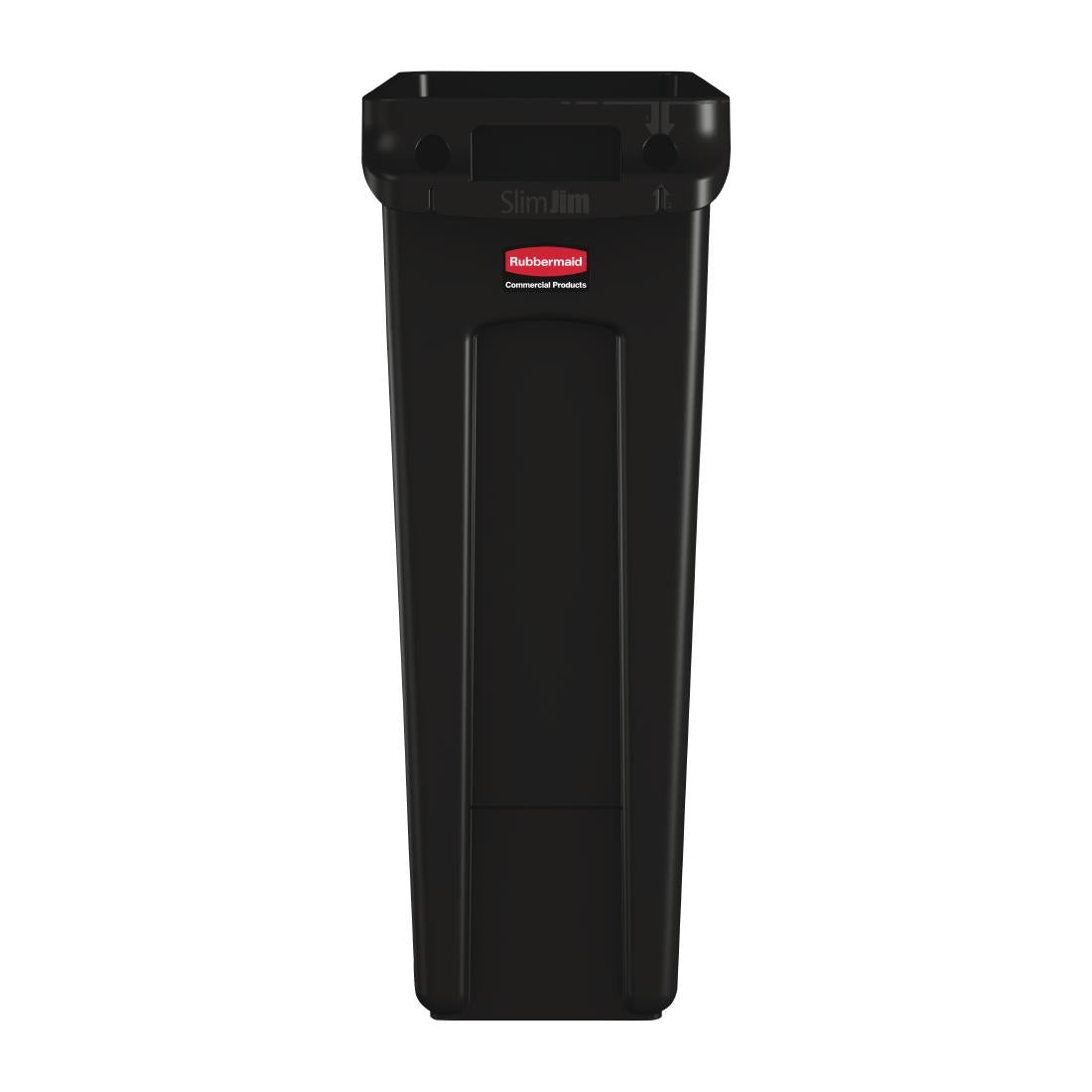 Rubbermaid Slim Jim Bin with Venting Channels Black 87Ltr