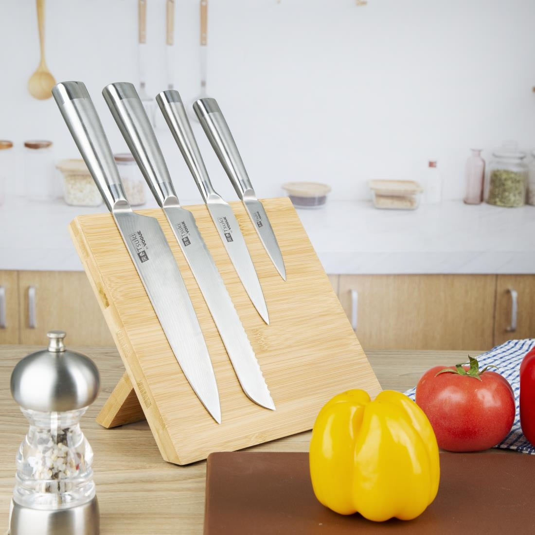 Vogue Wooden Magnetic Knife Stand