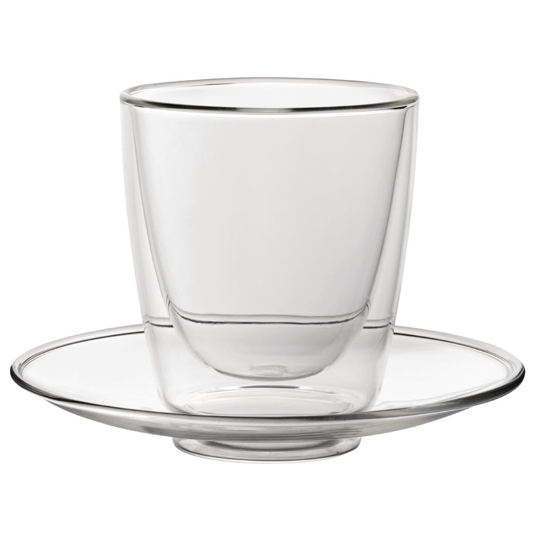 Utopia Double Walled Cappuccino Glasses and Saucers 220ml (6 Pack)