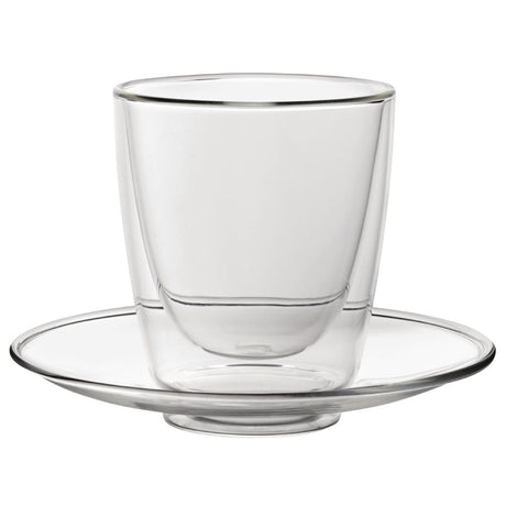 Utopia Double Walled Cappuccino Glasses and Saucers 220ml (6 Pack)