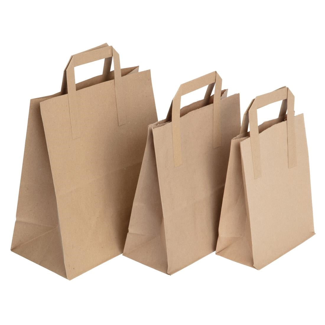 Fiesta Recyclable Flat Handle Brown Paper Bags Small (250 Pack)