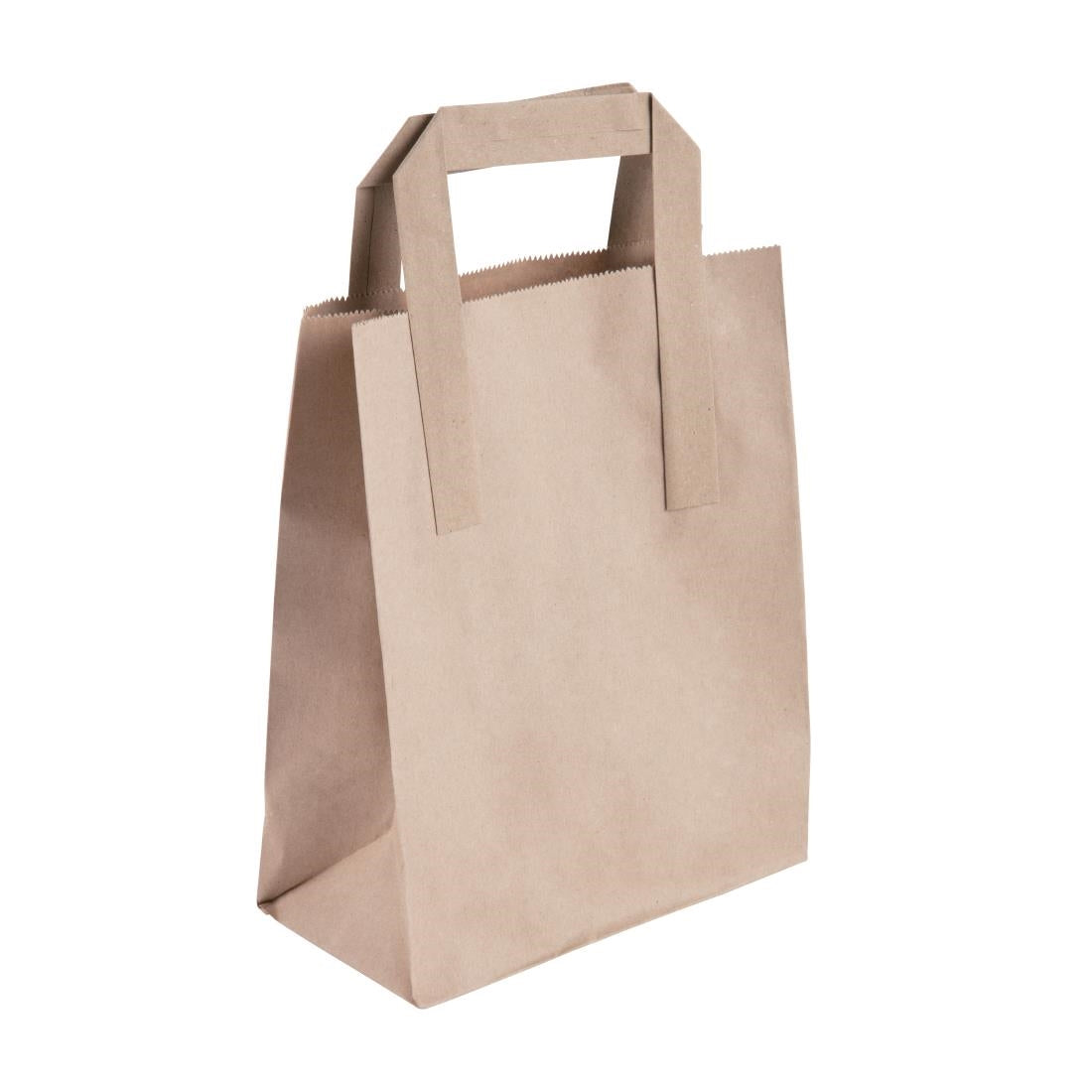 Fiesta Recyclable Flat Handle Brown Paper Bags Small (250 Pack)