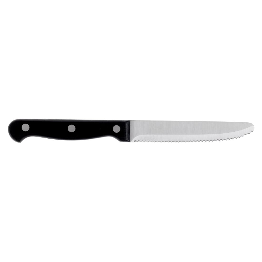 Olympia Taverna Rounded Steak Knives with Black Handles (12 Pack)