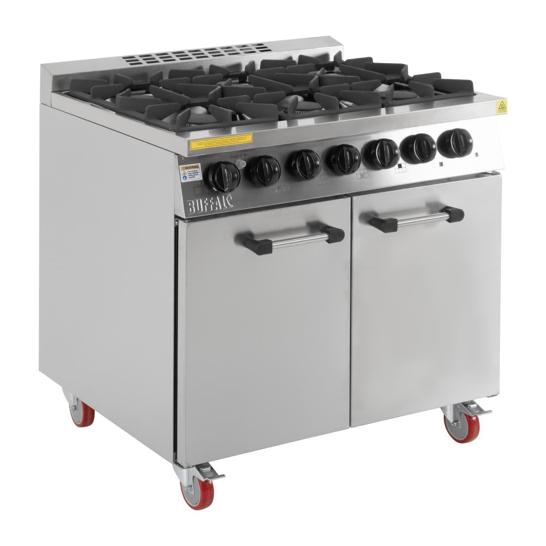 Buffalo 6 Burner Gas Oven Range with Castors