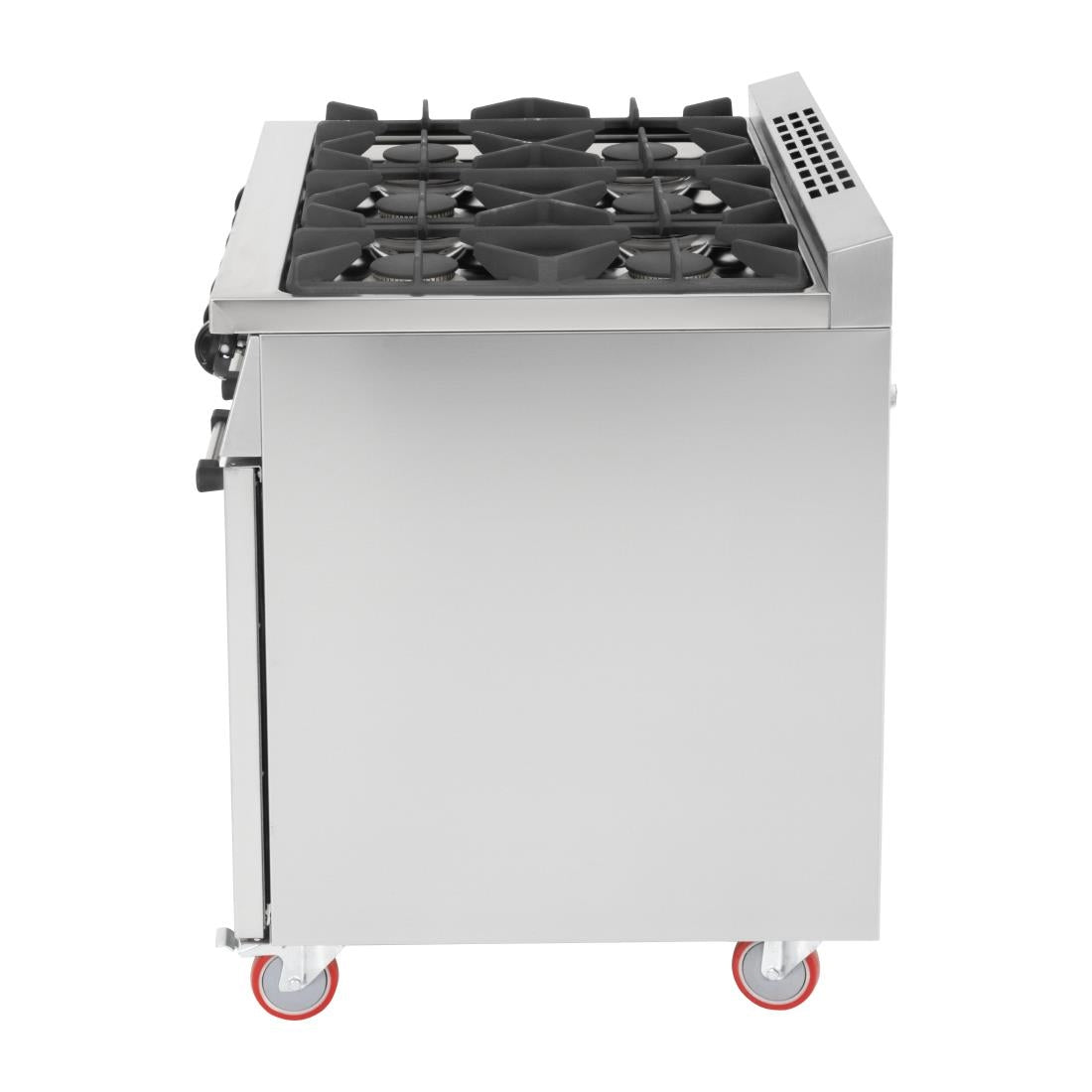 Buffalo 6 Burner Gas Oven Range with Castors