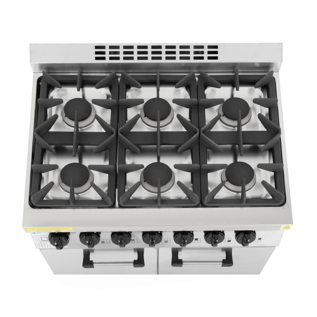 Buffalo 6 Burner Gas Oven Range with Castors
