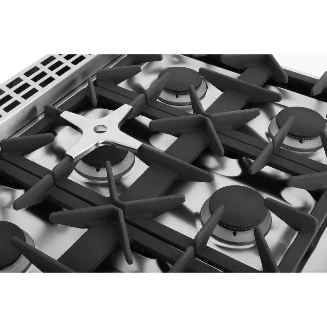 Buffalo 6 Burner Gas Oven Range with Castors