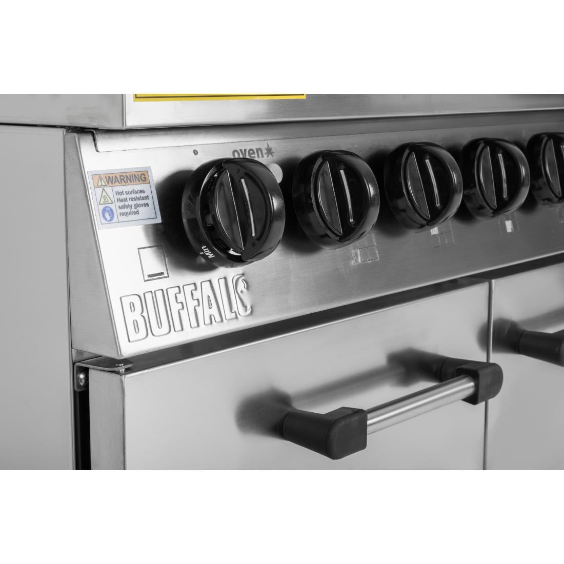 Buffalo 6 Burner Gas Oven Range with Castors