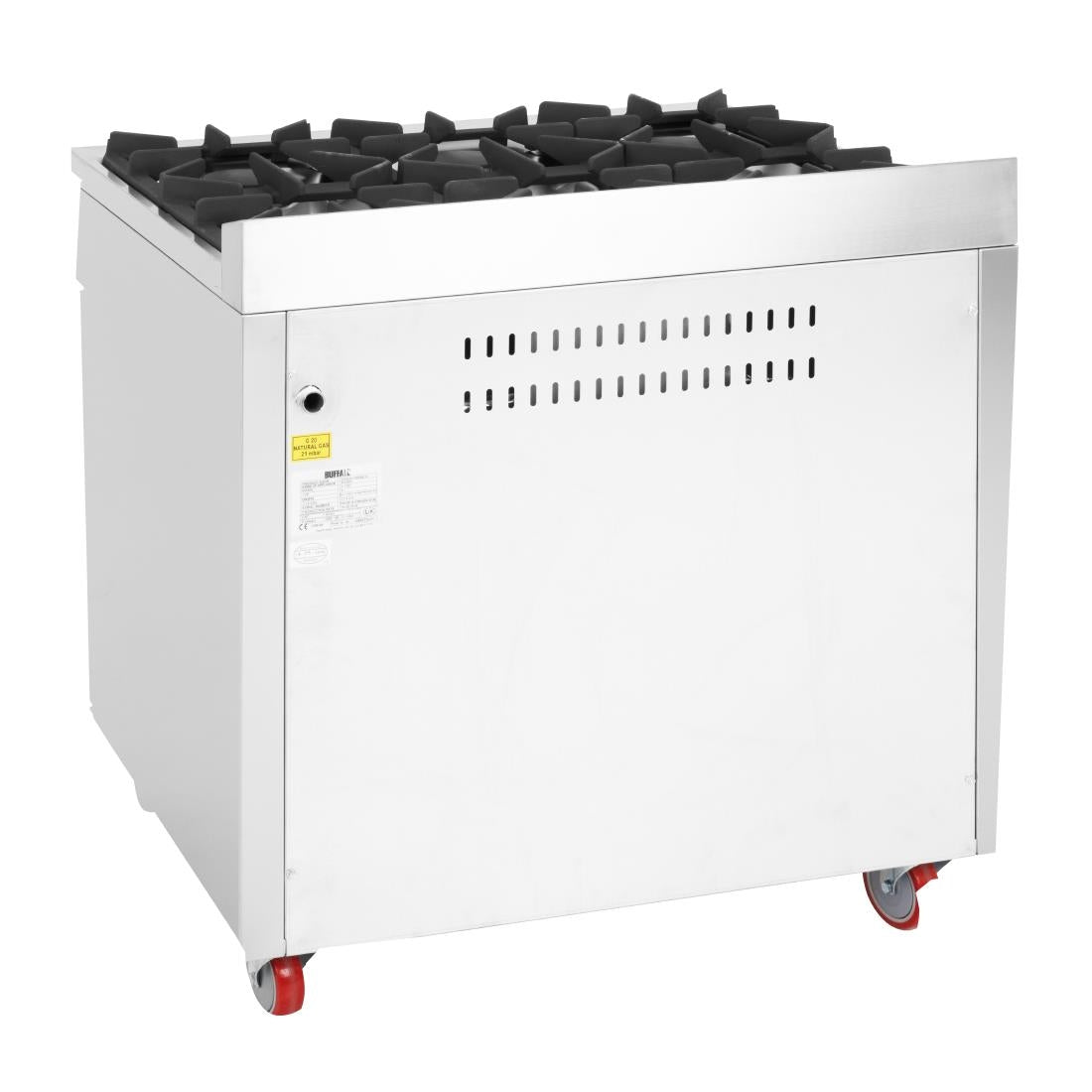 Buffalo 6 Burner Gas Oven Range with Castors