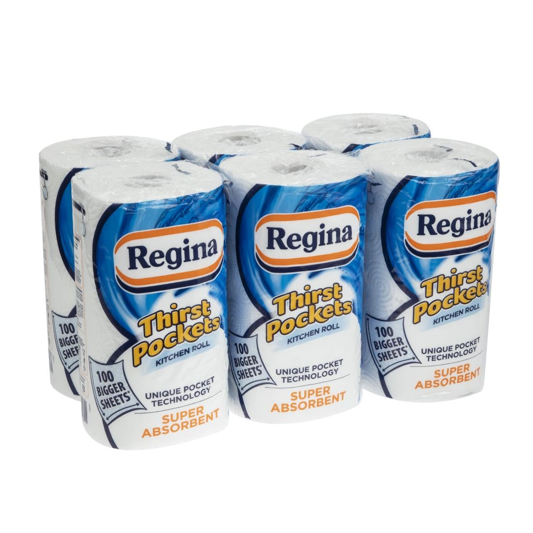 Regina Thirst Pockets Kitchen Roll White 2-Ply 22.9m (6 Pack)