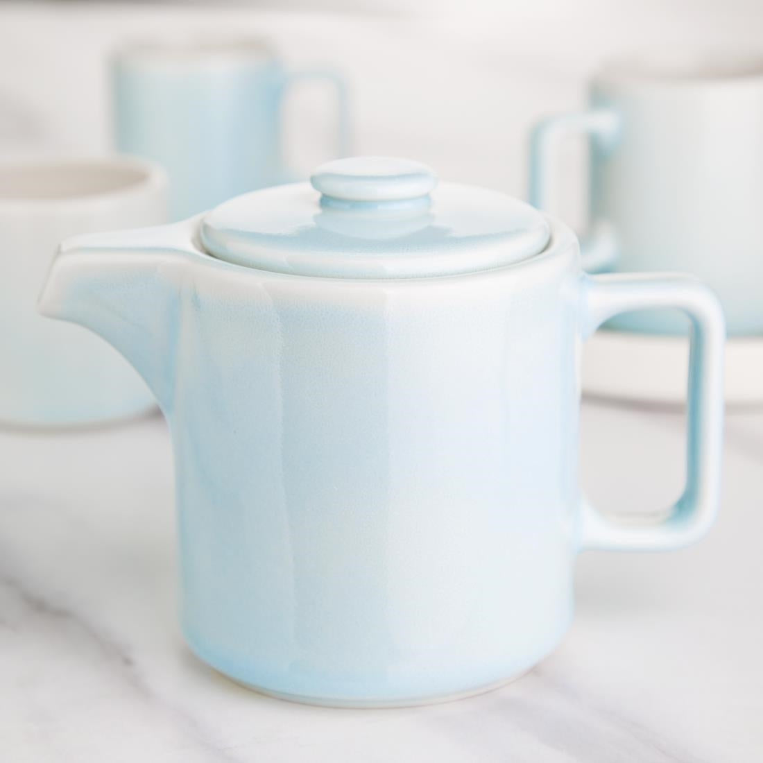 Olympia Fondant Tea Pots Aqua 450ml (2 Pack)