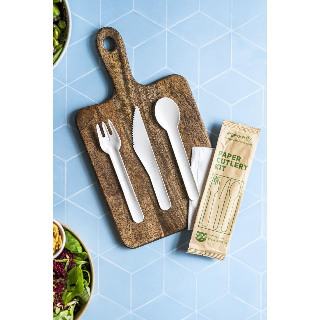 Vegware Compostable Paper Cutlery Kit 4in1 (250 Pack)