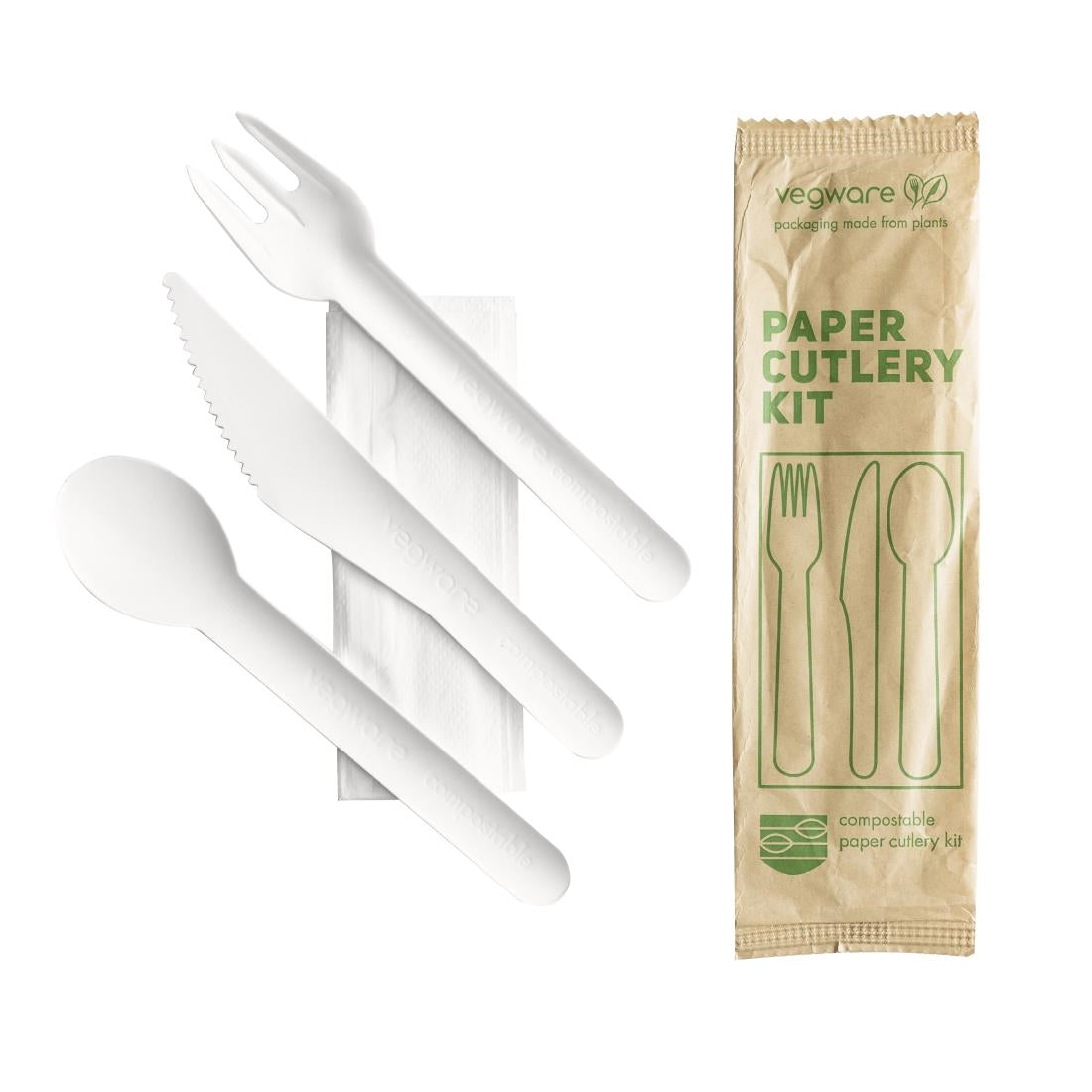 Vegware Compostable Paper Cutlery Kit 4in1 (250 Pack)