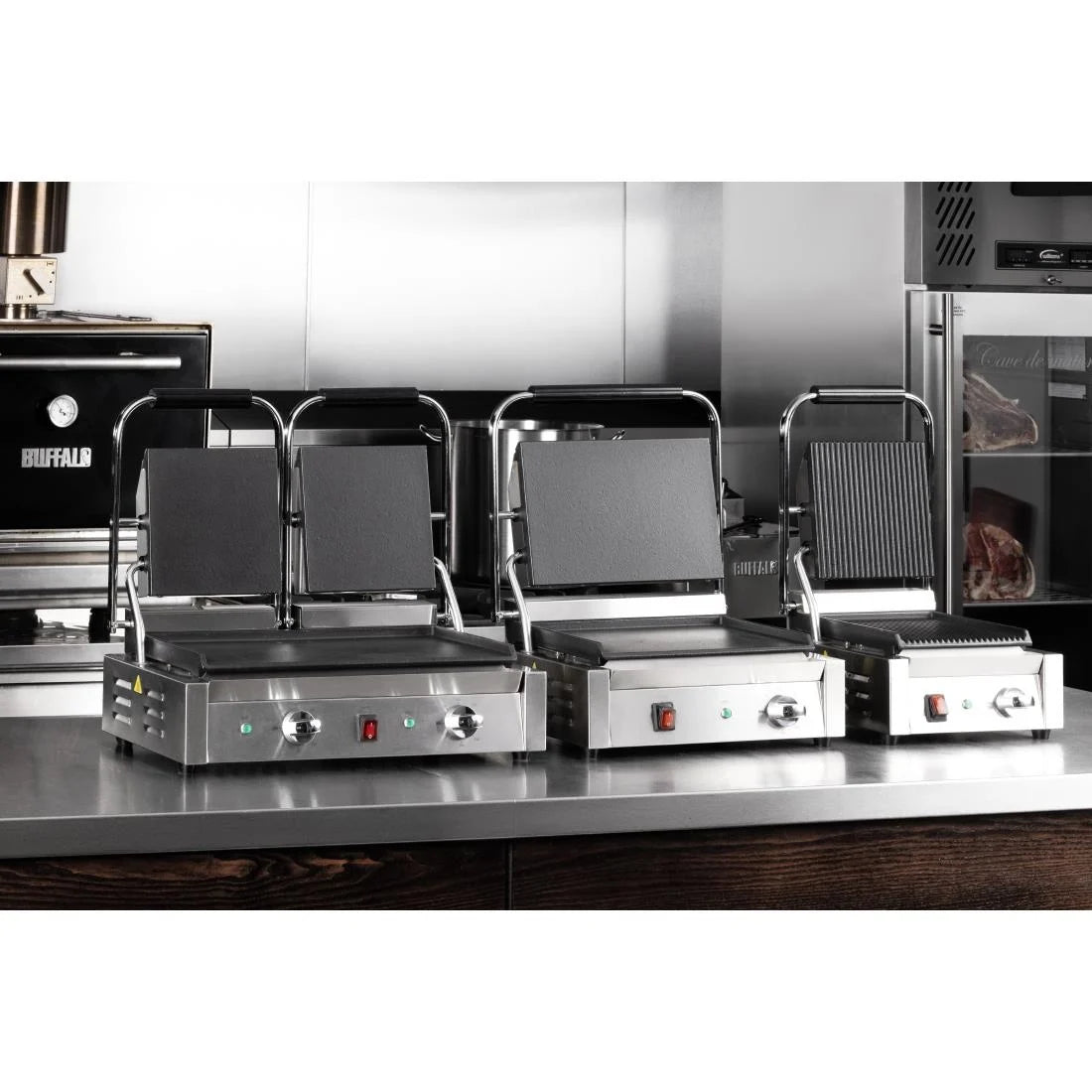 Buffalo Bistro Ribbed Contact Grill