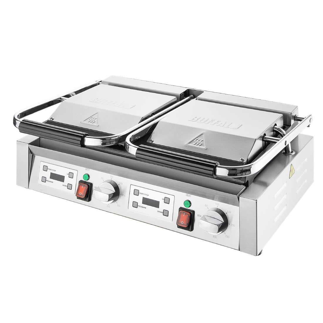 Buffalo Double Contact Grill Flat Base Ribbed Top Plate